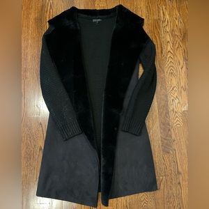 Stella + Lorenzo faux fur and sweater cardigan